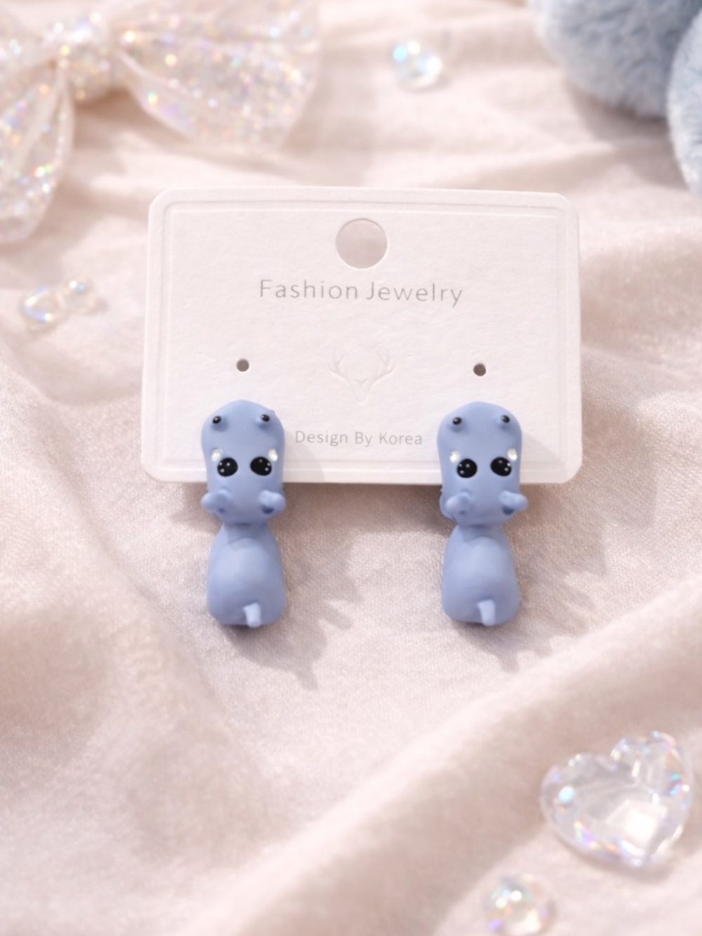 Fashion Jewelry Kids Lavender Hippo Stud Earrings